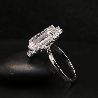 7CT Emerald Cut Lab Grown Diamond Engagement Ring Set – IGI Certified 14K Gold Bridal Set