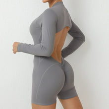 Seamless Zippered Long-Sleeved One-Piece Jumpsuit