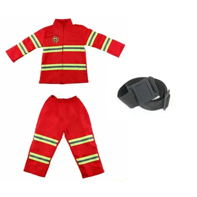 Kids Firefighter Cosplay Costume & Toy Accessories Set
