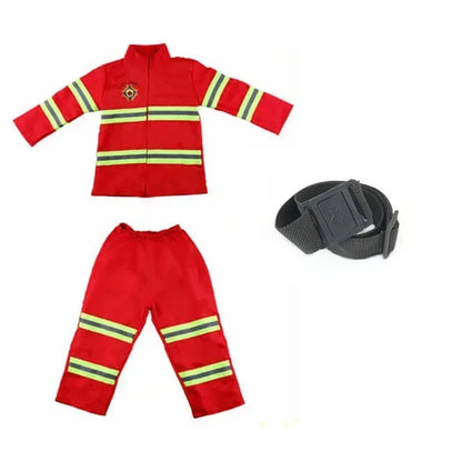 Kids Firefighter Cosplay Costume & Toy Accessories Set