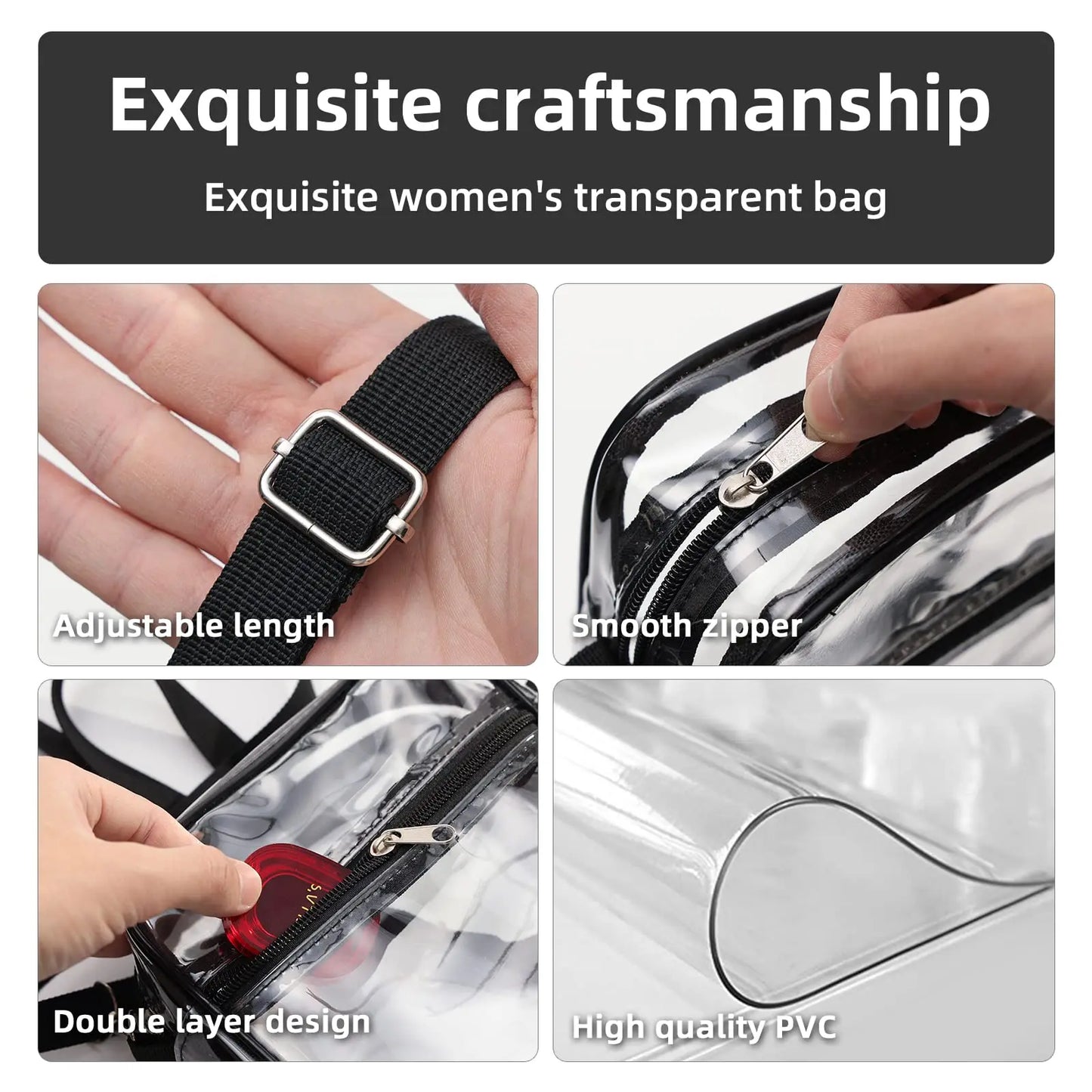 Clear Stadium Approved Shoulder Bag Bag With Front Pocket