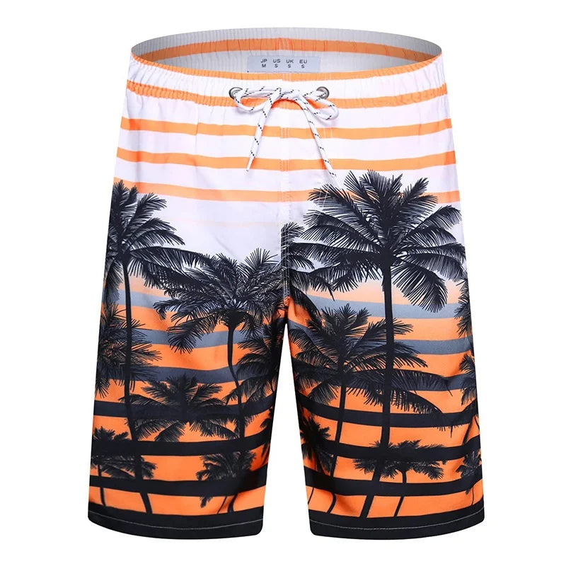 Colorful 3D Print Graphic Swim Trunks