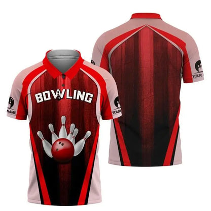 Custom Name Bowling Graphic Polo Shirt