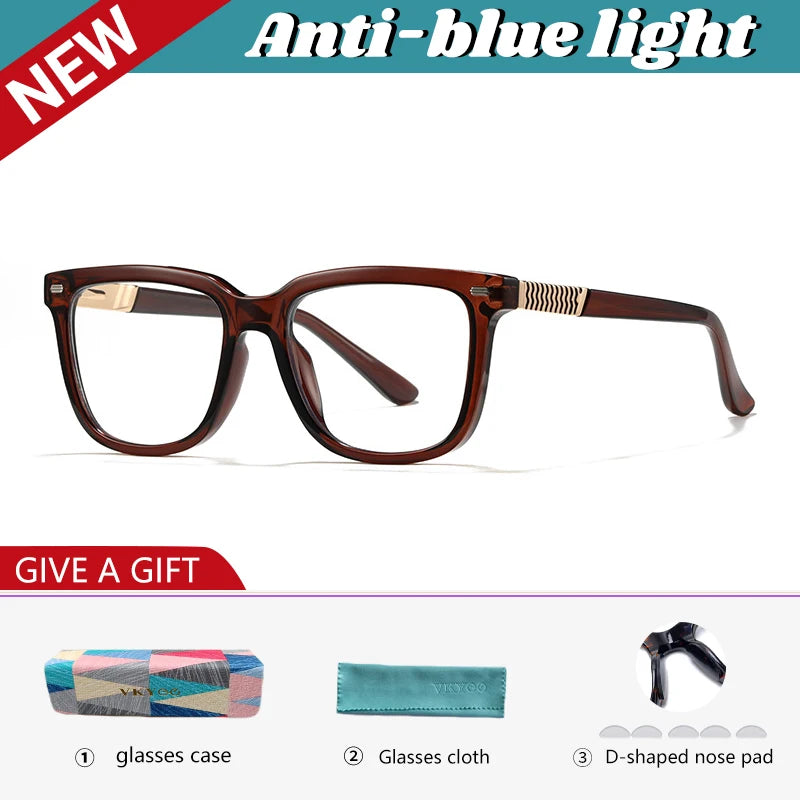 VICKY Retro Geometric Square Design Anti-blue Light Reading Glasses