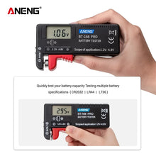 Portable Digital Battery Capacity Tester Multiple Size Battery Analyzer