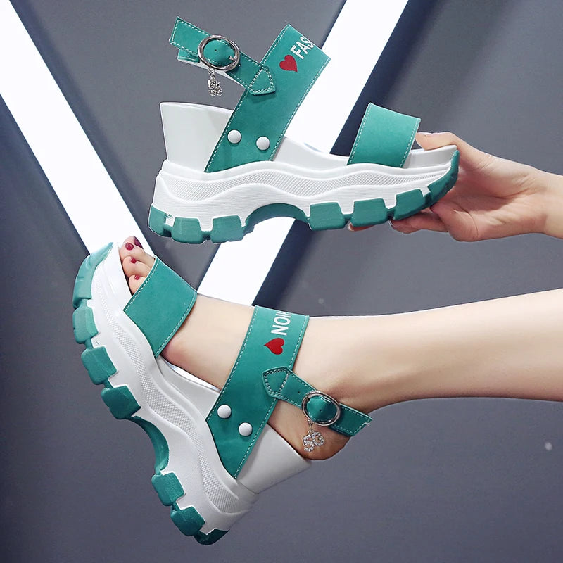 Moipheng Women's Chunky Platform Wedge Sandals