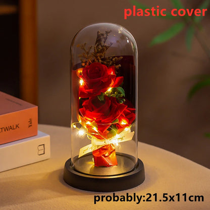 LED Galaxy Three Rose Artificial Flowers Gift without Battery