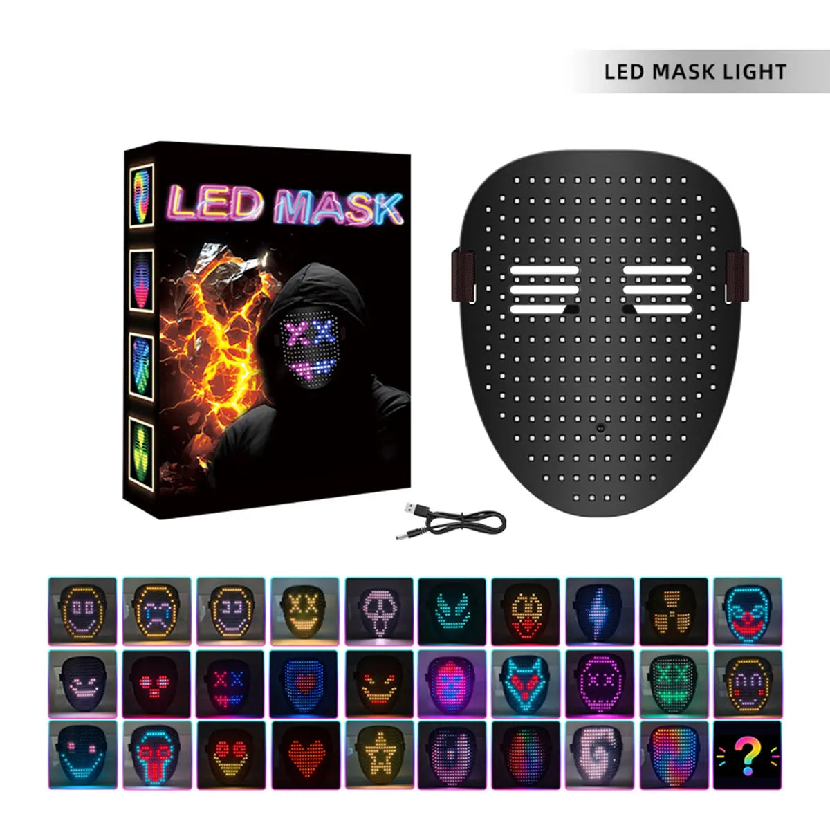 Gesture-Sensing Face-Transforming LED Light-Up Mask