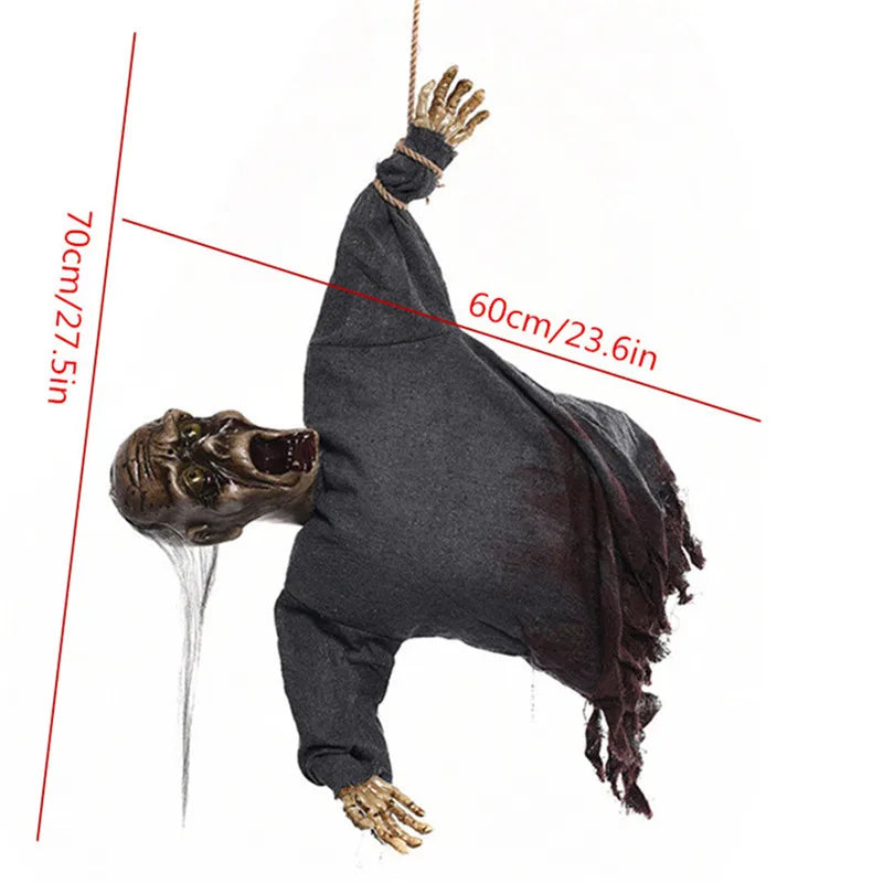 Spooky Halloween Hanging Ghost Decor – Creepy Tattered Linen Grim Reaper Prop for Haunted House, Yard & Party Decor