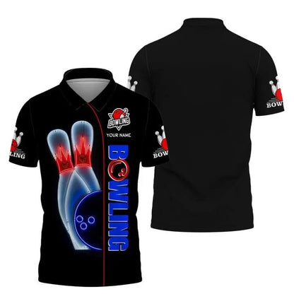 Custom Name Bowling Graphic Polo Shirt