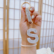Sparkling Rhinestone Alphabet Keychain