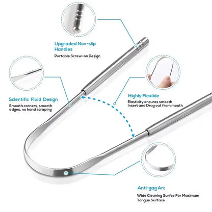 Stainless Steel Tongue Scraper Set