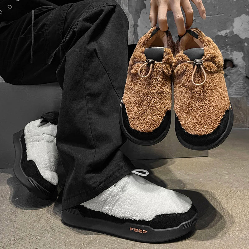 Men's Winter Plush Warm Slip-On Tennis Shoes