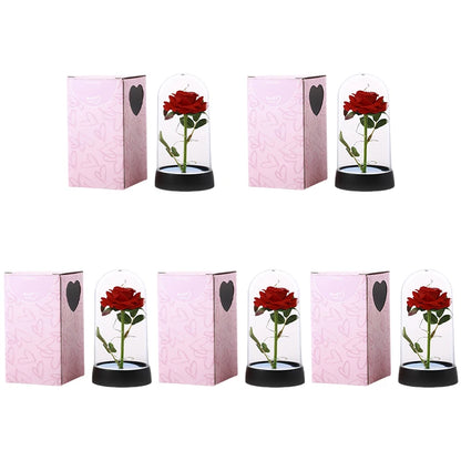 Artificial Eternal Rose LED Light in Glass Cover