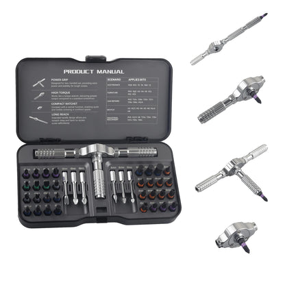 Ratchet Screwdriver Set Detachable Ratchet T Handle