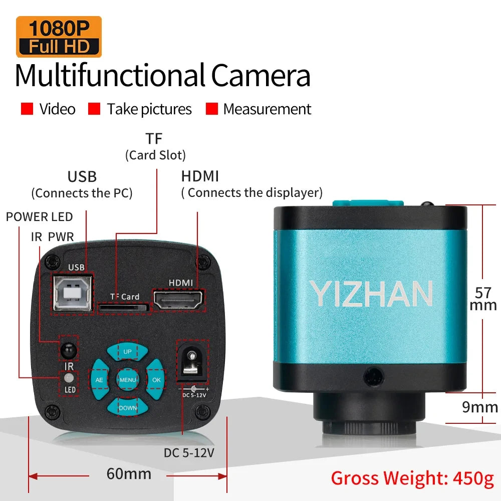 YIZHAN 4K Digital Microscope – Ultra HD USB HDMI Soldering Camera with Zoom Lens