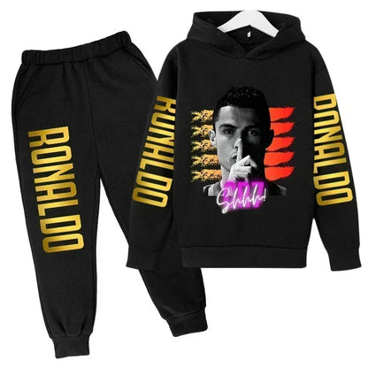 Ronaldo Print Hoodie + Pants Suit Set