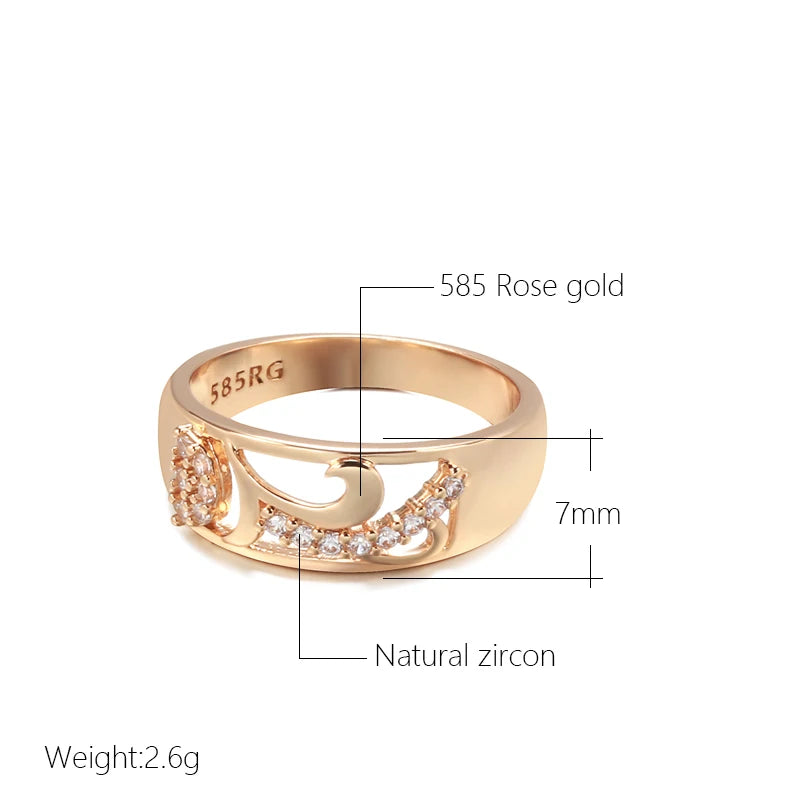 585 Rose Gold With Natural Zirconia Ring