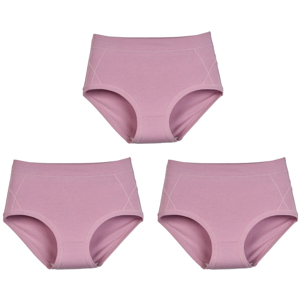 Women's High Waist Cotton Briefs (3-Pack)