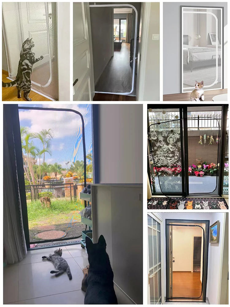 U-shaped Zippered Door Screen