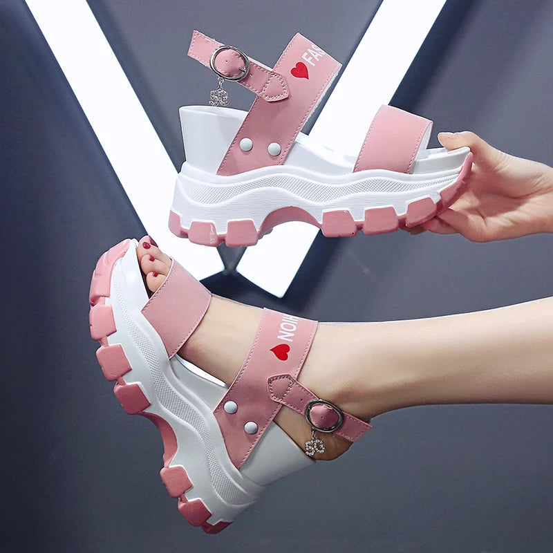Moipheng Women's Chunky Platform Wedge Sandals