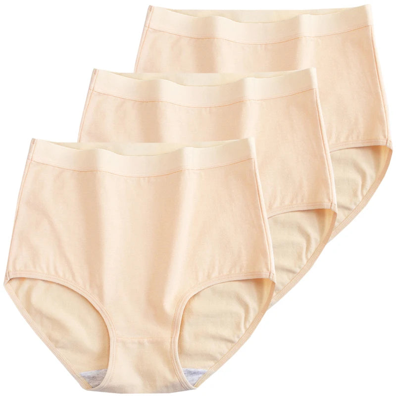 3pcs Cotton High Waist Briefs