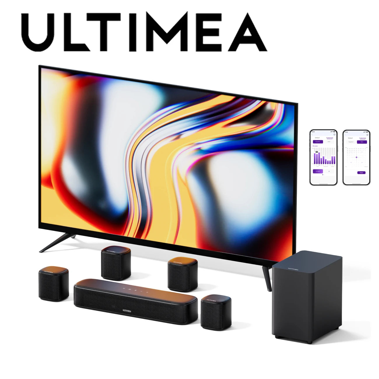 ULTIMEA 7.1ch Virtual Surround Soundbar with Subwoofer & 4 Speakers