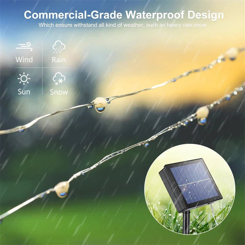 LED Solar String Fairy Lights for Outdoor Patio & Garden