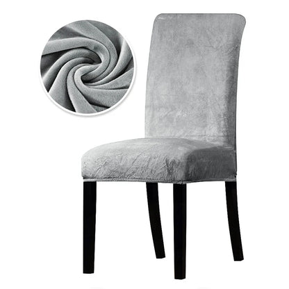 Luxurious Soft Velvet Stretch Chair Covers – Universal Slipcover Protector for Dining Room, Hotel & Office