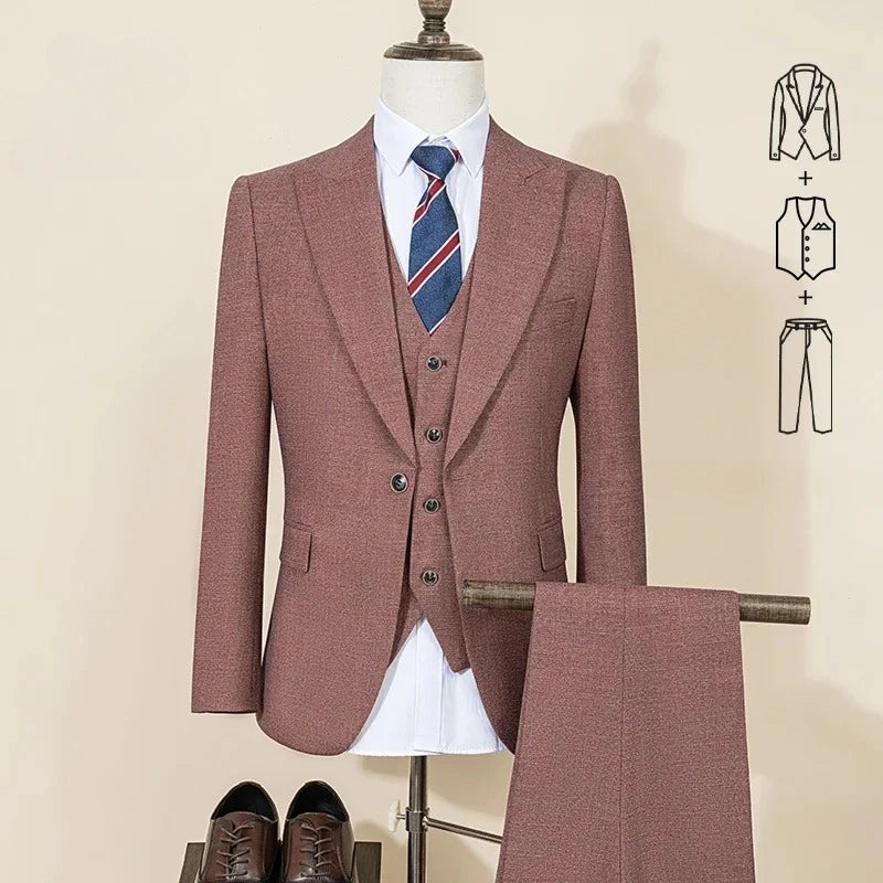 Men's Classic Single-Breasted Formal Suit Set