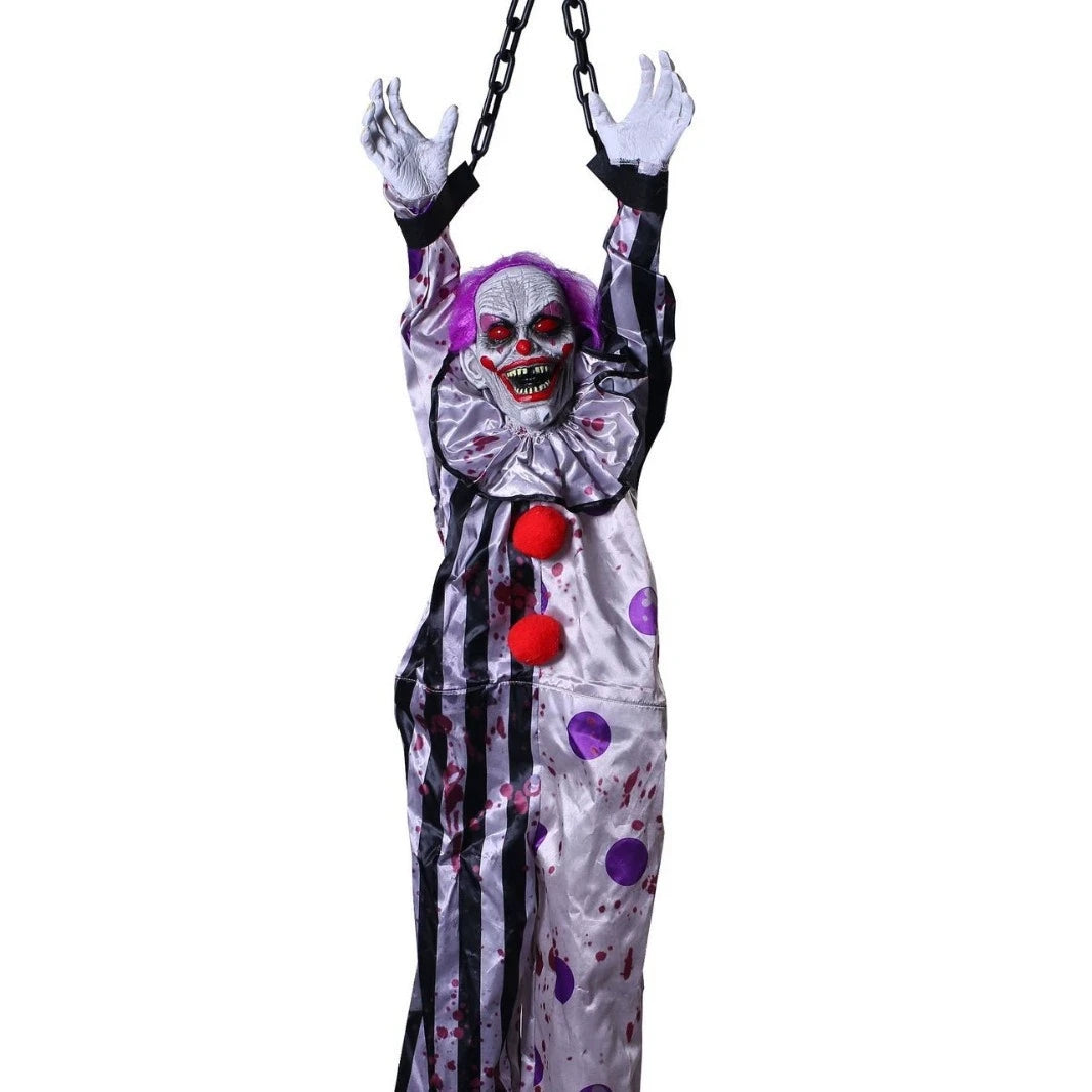Animated Hanging Electric Clown Halloween Animatronic