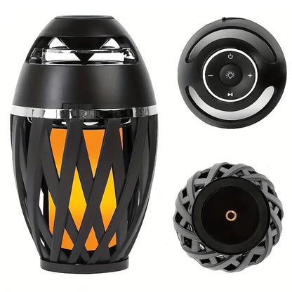 Portable LED Flame Atmosphere Bluetooth Speaker – IPX5 Waterproof Outdoor Torch Speaker