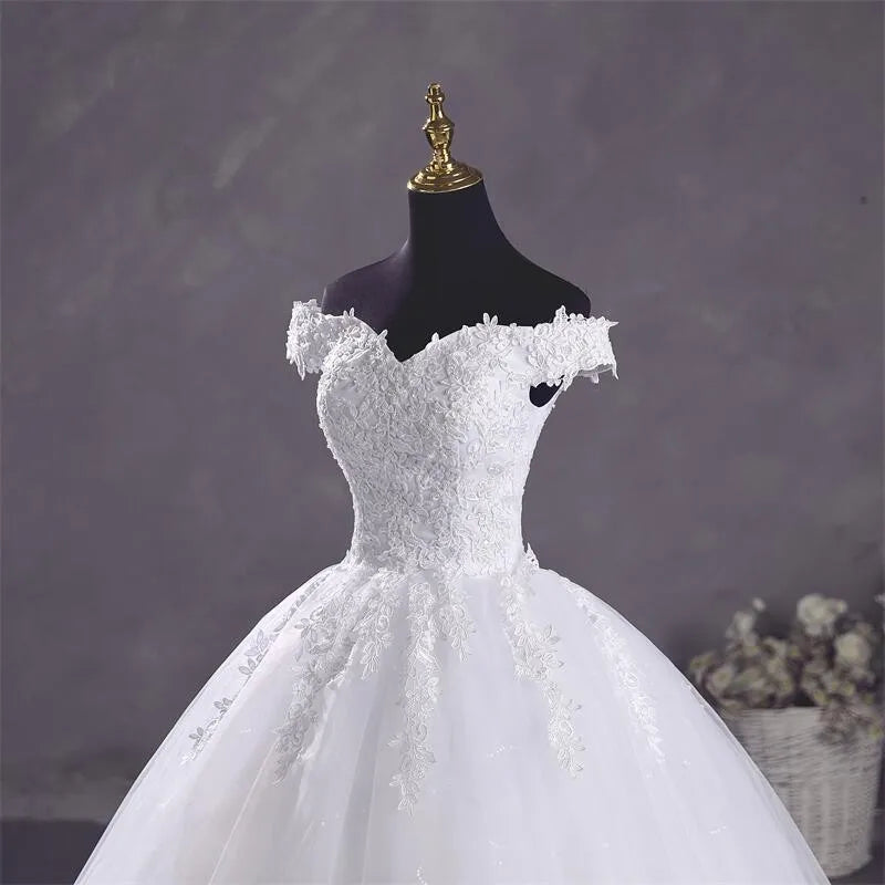 Ashley Gloria Elegant Boat Neck Ball Gown