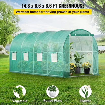 Walk-In Tunnel Outdoor Greenhouse with Galvanized Steel Frame