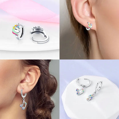925 Sterling Silver Dancing Bee Hoop Earrings – Cute Enamel Zircon Jewelry