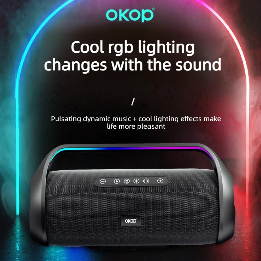 OKOP 40W Portable Wireless Speaker with Handle & RGB Lights