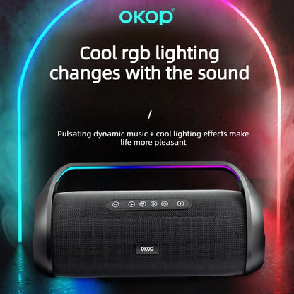 OKOP 40W Portable Wireless Speaker with Handle & RGB Lights