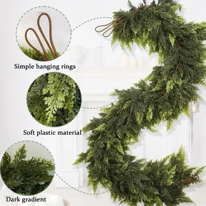 1.5M/1.8M Artificial Pine Christmas Garland & Farmhouse Decor