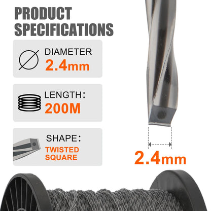 CMCP Heavy-Duty Square Nylon String Trimmer Line – Professional Weed Eater Replacement Cord