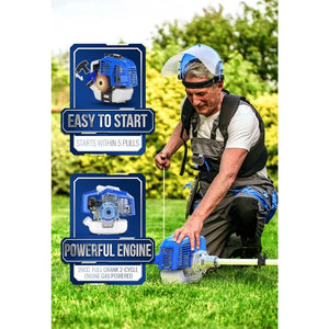 26cc Gas Powered 3 in 1 String Trimmer/Edger 17'' with 10'' Brush Cutter & Shoulder Strap