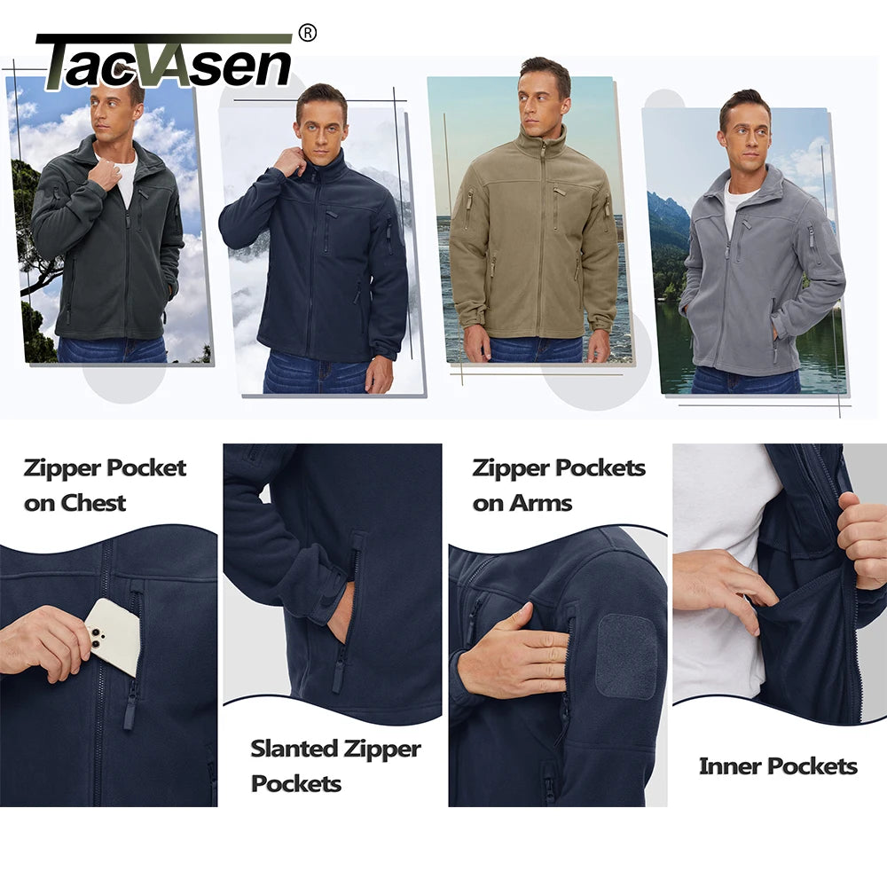 TACVASEN Men's Full-Zip Thermal Fleece Outdoor Jacket