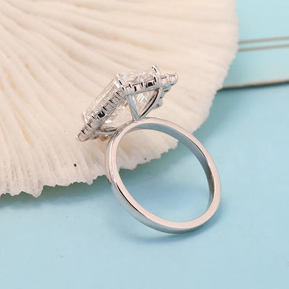 7CT Emerald Cut Lab Grown Diamond Engagement Ring Set – IGI Certified 14K Gold Bridal Set