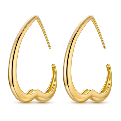 925 Sterling Silver CZ Zircon Gold-Plated Hoop Earrings – Sparkling Minimalist Jewelry