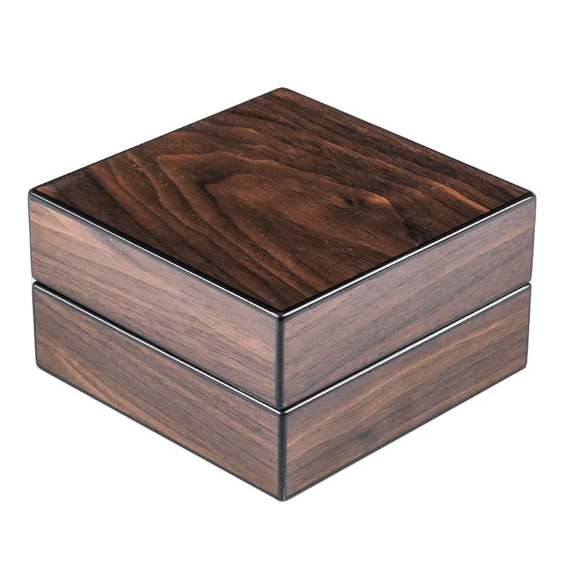Solid Walnut Wood Foldable Ash Tray with Cigar Cutter Holder