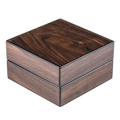 Solid Walnut Wood Foldable Ash Tray with Cigar Cutter Holder