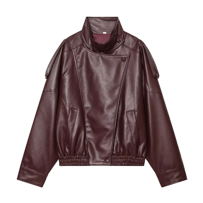 Women's Chic Faux Leather Jacket