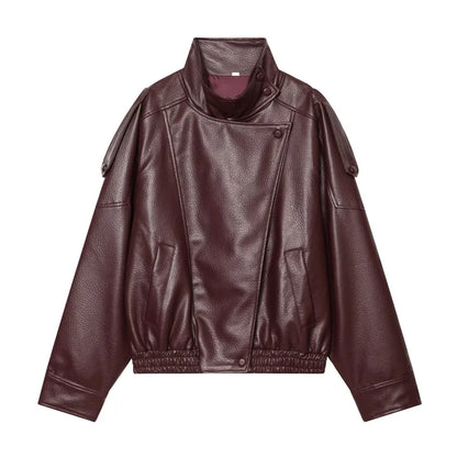 Women's Chic Faux Leather Jacket