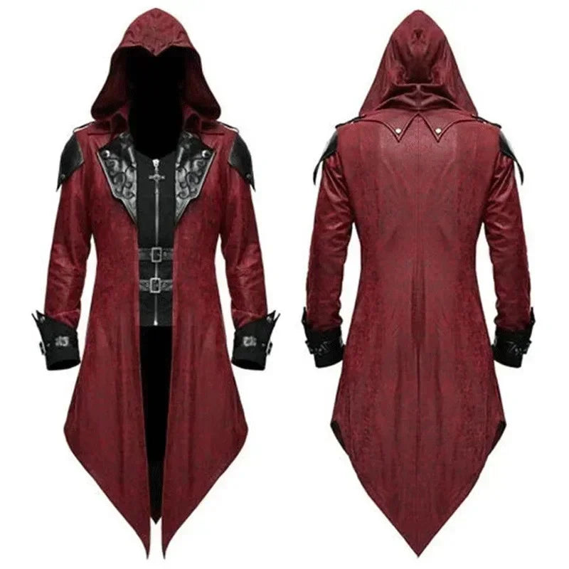 Men's Medieval Hooded Assassin Jacket & Surcoat Costume