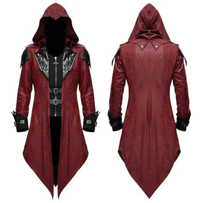 Men's Medieval Hooded Assassin Jacket & Surcoat Costume
