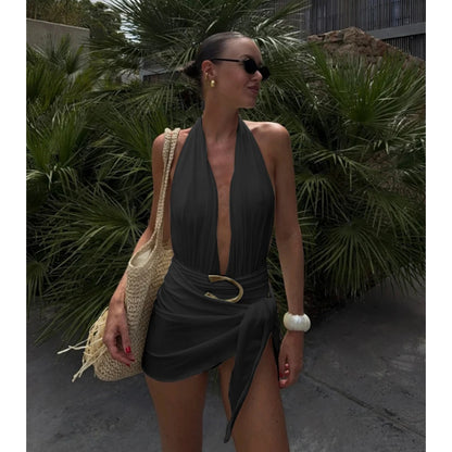 Two Pieces Micro Bikini Sarong Mini Skirt